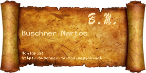 Buschner Martos névjegykártya